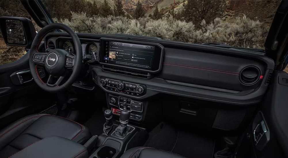 Black dash in a 2026 Jeep Wrangler.