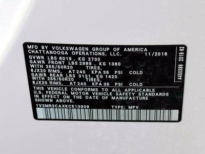 2019 Volkswagen Atlas 3.6L V6 SEL