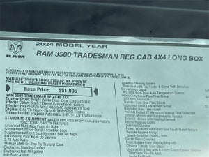 2024 RAM 3500 TRADESMAN REGULAR CAB 4X4 8&#39; BOX