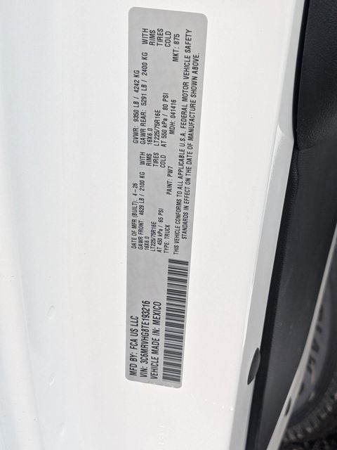 2026 RAM ProMaster 3500 High Roof