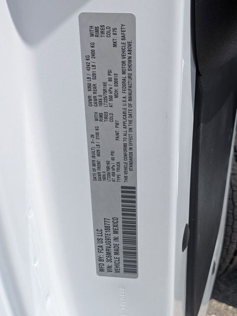 2026 RAM ProMaster 3500 High Roof 159 WB