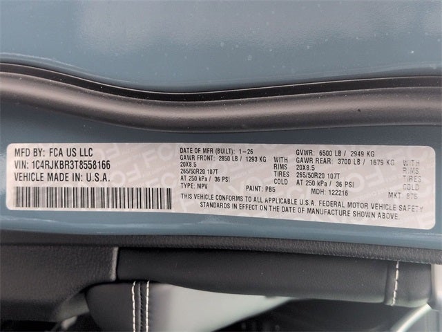 2026 Jeep Grand Cherokee GRAND CHEROKEE L LIMITED RESERVE 4X4