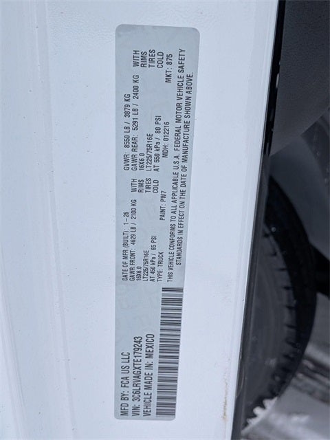 2026 RAM Ram ProMaster RAM PROMASTER 1500 TRADESMAN CARGO VAN LOW ROOF 136' WB