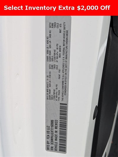 2026 RAM Ram ProMaster RAM PROMASTER 3500 TRADESMAN CARGO VAN HIGH ROOF 159' WB EXT