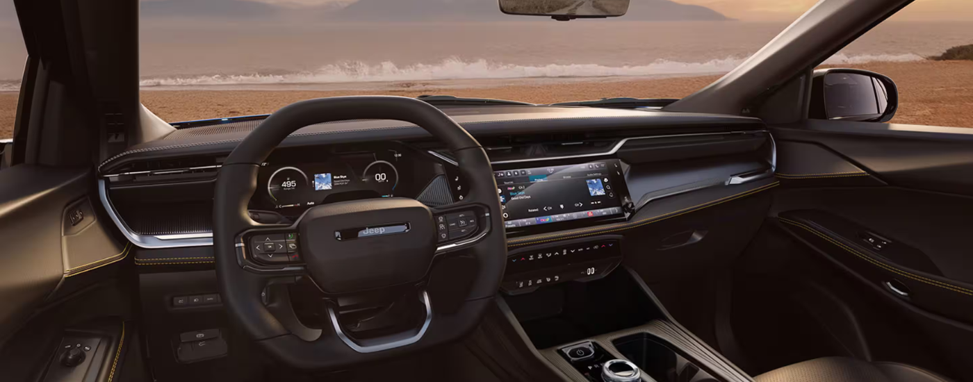 Black interior of a 2026 Jeep Cherokee