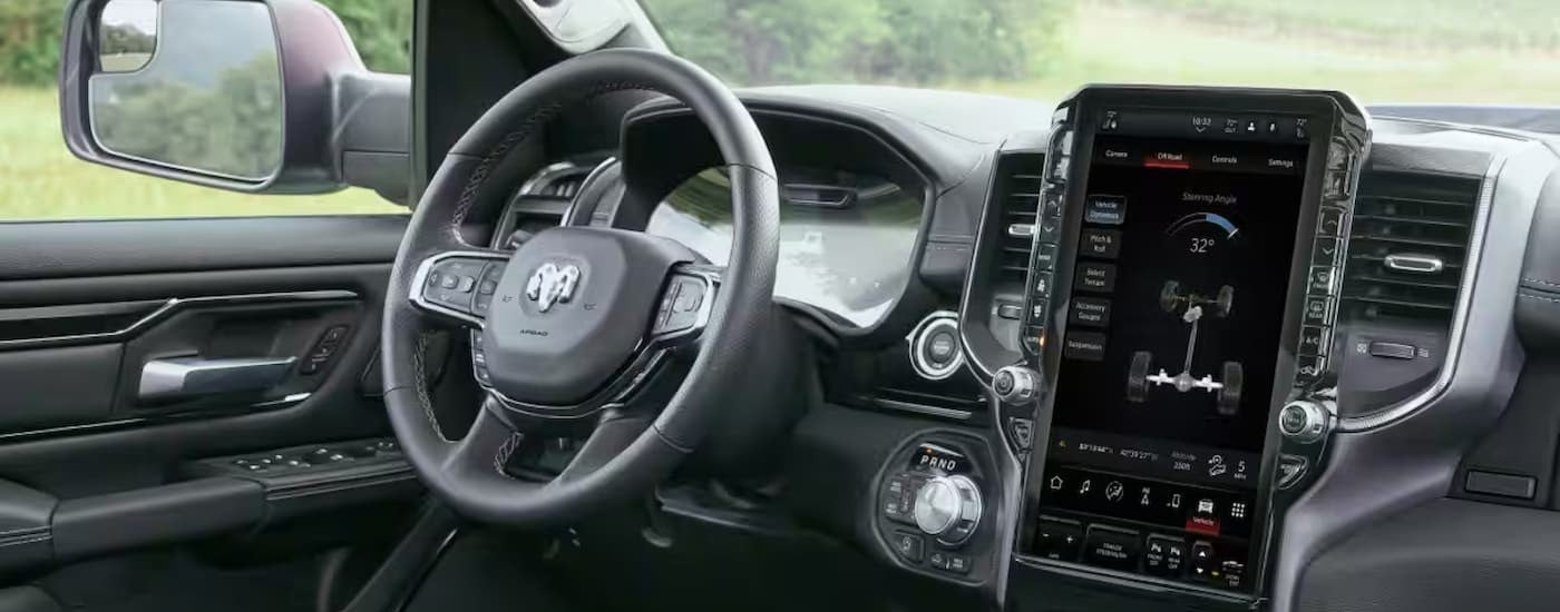 The black dash in a 2026 Ram 1500 Big Horn.